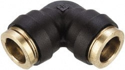 Parker - 3/8" Tube OD, Composite Push-to-Connect Tube Union Elbow - Tube to Tube Connection, 250 Max psi, Buna-N O-Ring, -40 to 200°F Working Temp - Exact Tooling