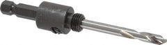 Starrett - 9/16 to 1-3/16" Tool Diam Compatibility, Straight Shank, Stainless Steel Integral Pilot Drill, Hole Cutting Tool Arbor - 3/8" Min Chuck, Hex Shank Cross Section, Threaded Shank Attachment, For SH, DH, CT & D Hole Saws - Exact Tooling