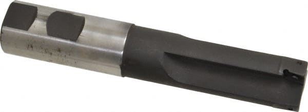 Cutting Tool Technologies - 1" Cut Diam, 0.38" Max Depth of Cut, 1" Shank Diam, 5.51" OAL, Indexable Square Shoulder End Mill - APKT 1003... Inserts, Weldon Shank, 90° Lead Angle - Exact Tooling