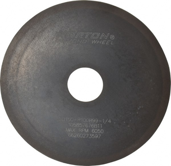 Norton - 6" Diam x 1-1/4" Hole x 1/16" Thick, 150 Grit Surface Grinding Wheel - Diamond, Type 1A1, Very Fine Grade, Resinoid Bond - Exact Tooling