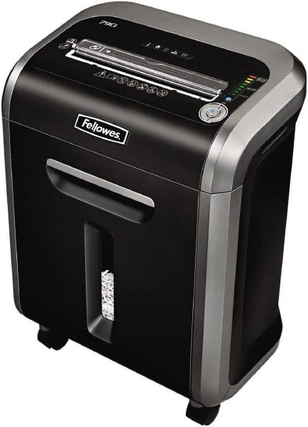 FELLOWES - 5/32 x 1-1/2" Strip, Cross Cut Manual Shredder - 10-7/16" Long x 15-3/8" Wide x 21" High, Level 4 Security, 6 Gal Wastebasket - Exact Tooling