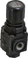 Norgren - 1/4 NPT Port, 70 CFM, Zinc Compact Regulator - 5 to 150 psi Range, 300 Max psi Supply Pressure, 1/8" Gauge Port Thread, 1.98" Wide x 4.19" High - Exact Tooling
