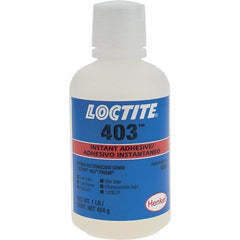 Loctite - 1 Lb Bottle Clear Instant Adhesive - Series 403, 24 hr Full Cure Time - Exact Tooling