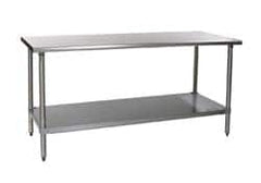 Eagle MHC - 60 Wide x 30" Deep x 34-1/2" High, Stainless Steel Work Table - Rolled Edge, Fixed Legs - Exact Tooling