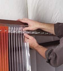 Aleco - 3' Door Width x 7' Door Height Vinyl Clear Smooth Strip Door Kit - 8" Strip Width x 0.08" Strip Thickness, 50% Overlap - Exact Tooling