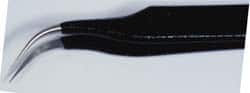 Wiha - 4-3/4" OAL 7A-SA ESD Safe Tweezers - Curved, Extra Fine Rounded Tips - Exact Tooling