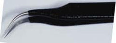 Wiha - 4-3/4" OAL 7A-SA ESD Safe Tweezers - Curved, Extra Fine Rounded Tips - Exact Tooling