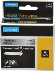 Rhino - 216" Long, Metallized Silver Polyester Metallized Tape - For DYMO Brand Labeling Equipment Designed for "D1" Tapes (Check Width Compatibility) - Exact Tooling