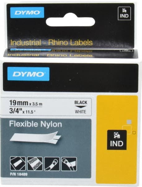 Rhino - 138" Long, White Nylon Flexible Tape - For DYMO Brand Labeling Equipment Designed for "D1" Tapes (Check Width Compatibility) - Exact Tooling