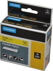 Rhino - 138" Long, Yellow Nylon Flexible Tape - For DYMO Brand Labeling Equipment Designed for "D1" Tapes (Check Width Compatibility) - Exact Tooling