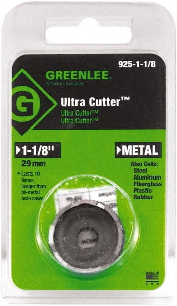 Greenlee - 1-1/8" Diam, 0.53" Cutting Depth, Hole Saw - High Speed Steel Saw, Toothed Edge - Exact Tooling