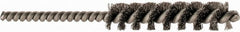 Brush Research Mfg. - 5/16" Diam Helical Stainless Steel Tube Brush - 0.004" Filament Diam, 1-1/2" Brush Length, 3" OAL, 1/8" Diam Shank - Exact Tooling