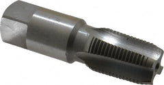 Interstate - 3/8-18 NPT Thread, 4 Flute Standard Pipe Tap - 2-9/16" OAL, 1-1/16" Thread Length, 0.7" Shank Diam, Bright Finish, Carbon Steel - Exact Tooling