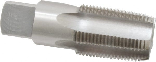 Interstate - 1 - 11-1/2 NPT Thread, 5 Flute Standard Pipe Tap - 3-3/4" OAL, 1-3/4" Thread Length, 1-1/8" Shank Diam, Bright Finish, Carbon Steel - Exact Tooling