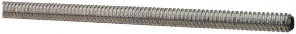 Made in USA - #4-40 UNC (Coarse), 2' Long, Low Carbon Steel Threaded Rod - Zinc-Plated Finish, Right Hand Thread - Exact Tooling