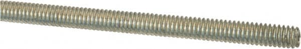 Value Collection - #8-32 UNC (Coarse), 2' Long, Low Carbon Steel Threaded Rod - Zinc-Plated Finish, Right Hand Thread - Exact Tooling
