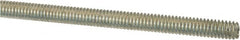 Value Collection - #8-32 UNC (Coarse), 2' Long, Low Carbon Steel Threaded Rod - Zinc-Plated Finish, Right Hand Thread - Exact Tooling