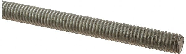 Made in USA - 5/16-18 UNC (Coarse), 2' Long, Low Carbon Steel Threaded Rod - Zinc-Plated Finish, Right Hand Thread - Exact Tooling