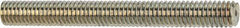 Made in USA - 7/16-14 UNC (Coarse), 2' Long, Low Carbon Steel Threaded Rod - Zinc-Plated Finish, Right Hand Thread - Exact Tooling