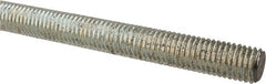 Made in USA - 5/8-11 UNC (Coarse), 2' Long, Low Carbon Steel Threaded Rod - Zinc-Plated Finish, Right Hand Thread - Exact Tooling