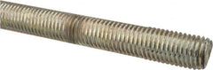 Made in USA - 3/4-10 UNC (Coarse), 2' Long, Low Carbon Steel Threaded Rod - Zinc-Plated Finish, Right Hand Thread - Exact Tooling