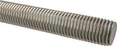 Made in USA - 1-8 UNC (Coarse), 2' Long, Low Carbon Steel Threaded Rod - Zinc-Plated Finish, Right Hand Thread - Exact Tooling