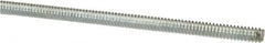 Value Collection - #6-32 UNC (Coarse), 3' Long, Low Carbon Steel Threaded Rod - Zinc-Plated Finish, Right Hand Thread - Exact Tooling
