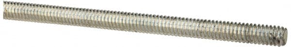 Value Collection - #8-32 UNC (Coarse), 3' Long, Low Carbon Steel Threaded Rod - Zinc-Plated Finish, Right Hand Thread - Exact Tooling