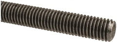 Made in USA - 9/16-12 UNC (Coarse), 2' Long, Low Carbon Steel Threaded Rod - Oil Finish Finish, Right Hand Thread - Exact Tooling