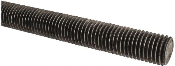 Made in USA - 3/4-10 UNC (Coarse), 2' Long, Low Carbon Steel Threaded Rod - Oil Finish Finish, Right Hand Thread - Exact Tooling