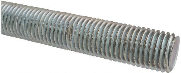 Made in USA - 1-8 UNC (Coarse), 2' Long, Low Carbon Steel Threaded Rod - Oil Finish Finish, Right Hand Thread - Exact Tooling