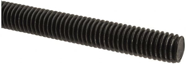 Value Collection - 7/16-14 UNC (Coarse), 6' Long, Alloy Steel Threaded Rod - Plain Finish, Right Hand Thread - Exact Tooling