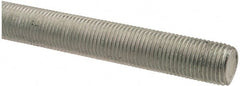 Made in USA - 1/2-20 UNF (Fine), 2' Long, Low Carbon Steel Threaded Rod - Zinc-Plated Finish, Right Hand Thread - Exact Tooling