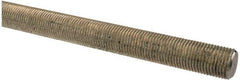 Made in USA - 9/16-18 UNF (Fine), 2' Long, Low Carbon Steel Threaded Rod - Zinc-Plated Finish, Right Hand Thread - Exact Tooling