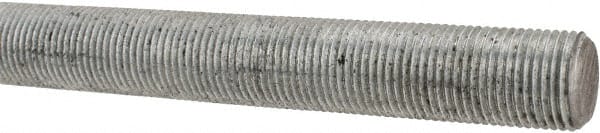 Made in USA - 5/8-18 UNF (Fine), 2' Long, Low Carbon Steel Threaded Rod - Zinc-Plated Finish, Right Hand Thread - Exact Tooling