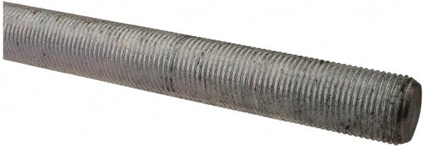 Made in USA - 3/4-16 UNF (Fine), 2' Long, Low Carbon Steel Threaded Rod - Zinc-Plated Finish, Right Hand Thread - Exact Tooling