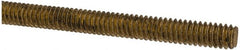 Made in USA - 1/4-20 UNC (Coarse), 2' Long, Brass Threaded Rod - Right Hand Thread - Exact Tooling