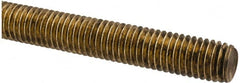 Made in USA - 1/2-13 UNC (Coarse), 2' Long, Brass Threaded Rod - Right Hand Thread - Exact Tooling