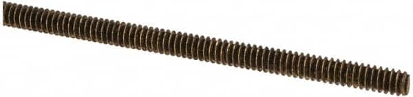 Made in USA - #4-40 UNC (Coarse), 3' Long, Brass Threaded Rod - Right Hand Thread - Exact Tooling