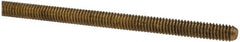 Made in USA - #8-32 UNC (Coarse), 3' Long, Brass Threaded Rod - Right Hand Thread - Exact Tooling