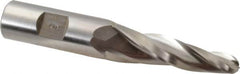 Made in USA - 5° Taper Angle per Side, 3/8" Small End Diam, 2-1/4" LOC, High Speed Steel 3 Flute Tapered Ball End Mill - 4-1/4" OAL, 3/4" Shank Diam - Exact Tooling