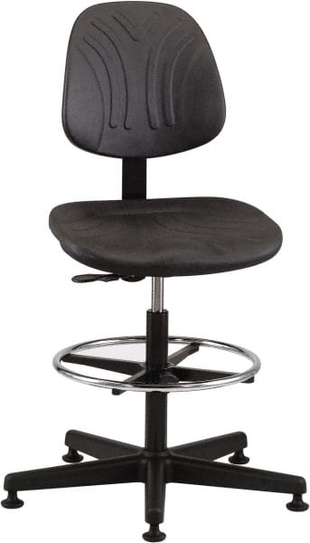 Bevco - 21 to 31" High Adjustable Chair - 27" Wide x 27" Deep, Polyurethane Seat, Black - Exact Tooling