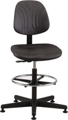 Bevco - 21 to 31" High Adjustable Chair - 27" Wide x 27" Deep, Polyurethane Seat, Black - Exact Tooling