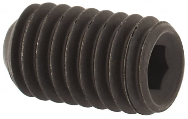 Value Collection - #12-28 UNF, 3/8" OAL, Cup Point Set Screw - Grade ASTM F912 Alloy Steel, 7/64" Key - Exact Tooling