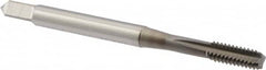 OSG - #8-32 UNC 2B 4 Flute Nitride Finish Cobalt Straight Flute Standard Hand Tap - Bottoming, Right Hand Thread, 3/4" OAL, 0.168" Thread Length, Oversize - Exact Tooling