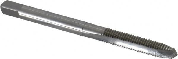 Made in USA - #10-32 UNF, 2 Flute, Bright Finish, Solid Carbide Spiral Point Tap - Plug Chamfer, Right Hand Thread, 2-3/8" OAL, 7/8" Thread Length, 0.194" Shank Diam, 2B Class of Fit - Exact Tooling
