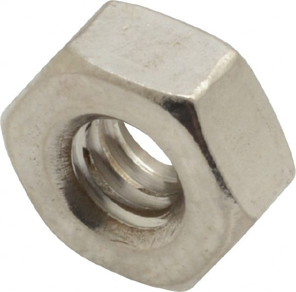 Value Collection - 1/4-20 UNC Stainless Steel Right Hand Heavy Hex Nut - 1/2" Across Flats, 15/64" High, Uncoated - Exact Tooling