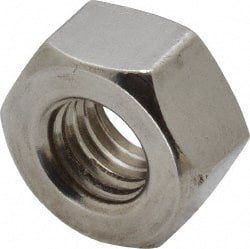 Value Collection - 1/2-13 UNC Stainless Steel Right Hand Heavy Hex Nut - 7/8" Across Flats, 31/64" High, Uncoated - Exact Tooling