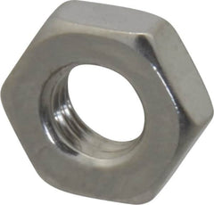 Value Collection - 1/4-28 UNF Stainless Steel Right Hand Hex Jam Nut - 7/16" Across Flats, 5/32" High, Uncoated - Exact Tooling