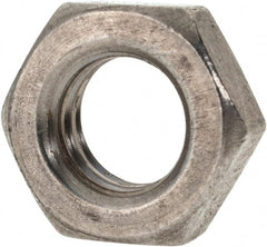 Value Collection - 7/16-14 UNC Stainless Steel Right Hand Hex Jam Nut - 11/16" Across Flats, 1/4" High, Uncoated - Exact Tooling
